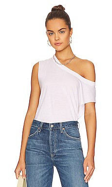 Michael Lauren Conan Asymmetrical Tee in White from Revolve.com | Revolve Clothing (Global)