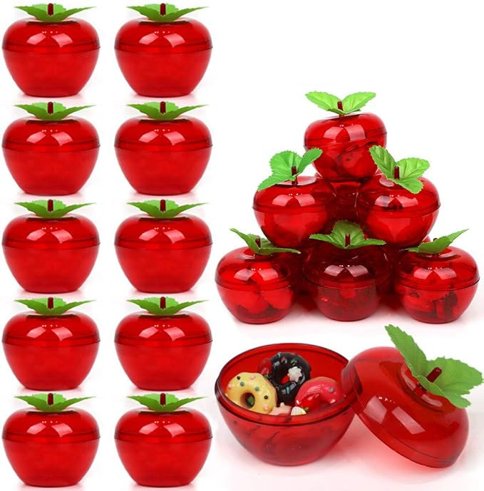20 Pack Apple Container Christmas Wedding Party Toy Filled Plastic Bobbing Apples Christmas Tree ... | Amazon (US)