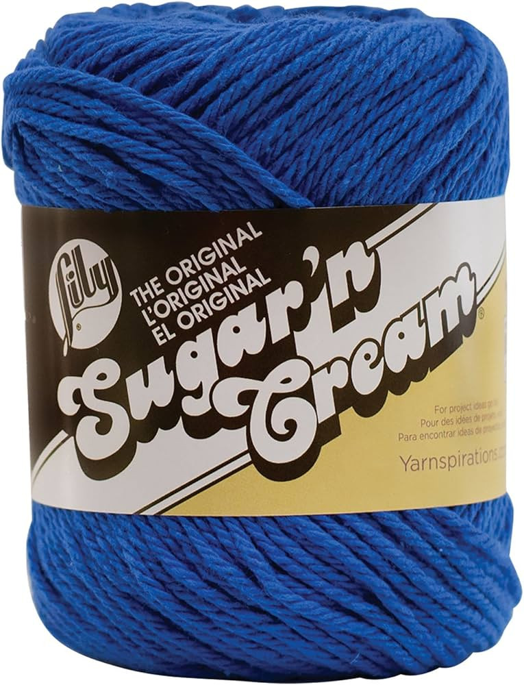 Lily Sugar 'N Cream The Original Solid Yarn, 2.5oz, Medium 4 Gauge, 100% Cotton - Blue - Machine ... | Amazon (US)