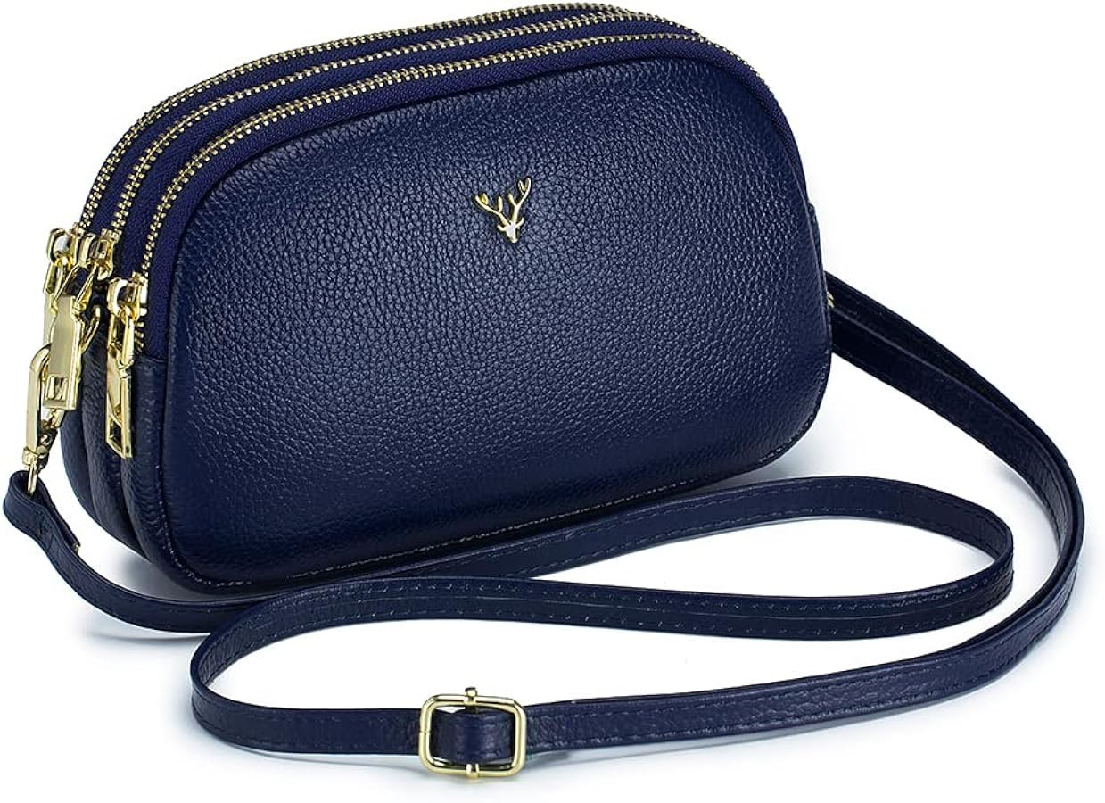 Small Crossbody Bags Genuine Leather Shoulder Handbags Trendy Design Cellphone Purses for Women a... | Amazon (US)