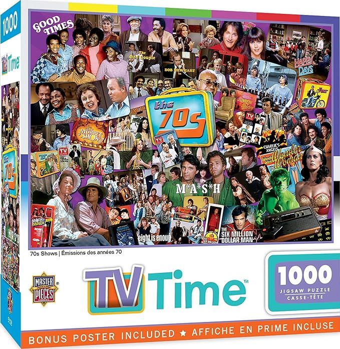 Masterpieces 1000 Piece Jigsaw Puzzle for Adults, Family, Or Kids - 70's Television Shows - 19.25"x26.75" | Amazon (US)