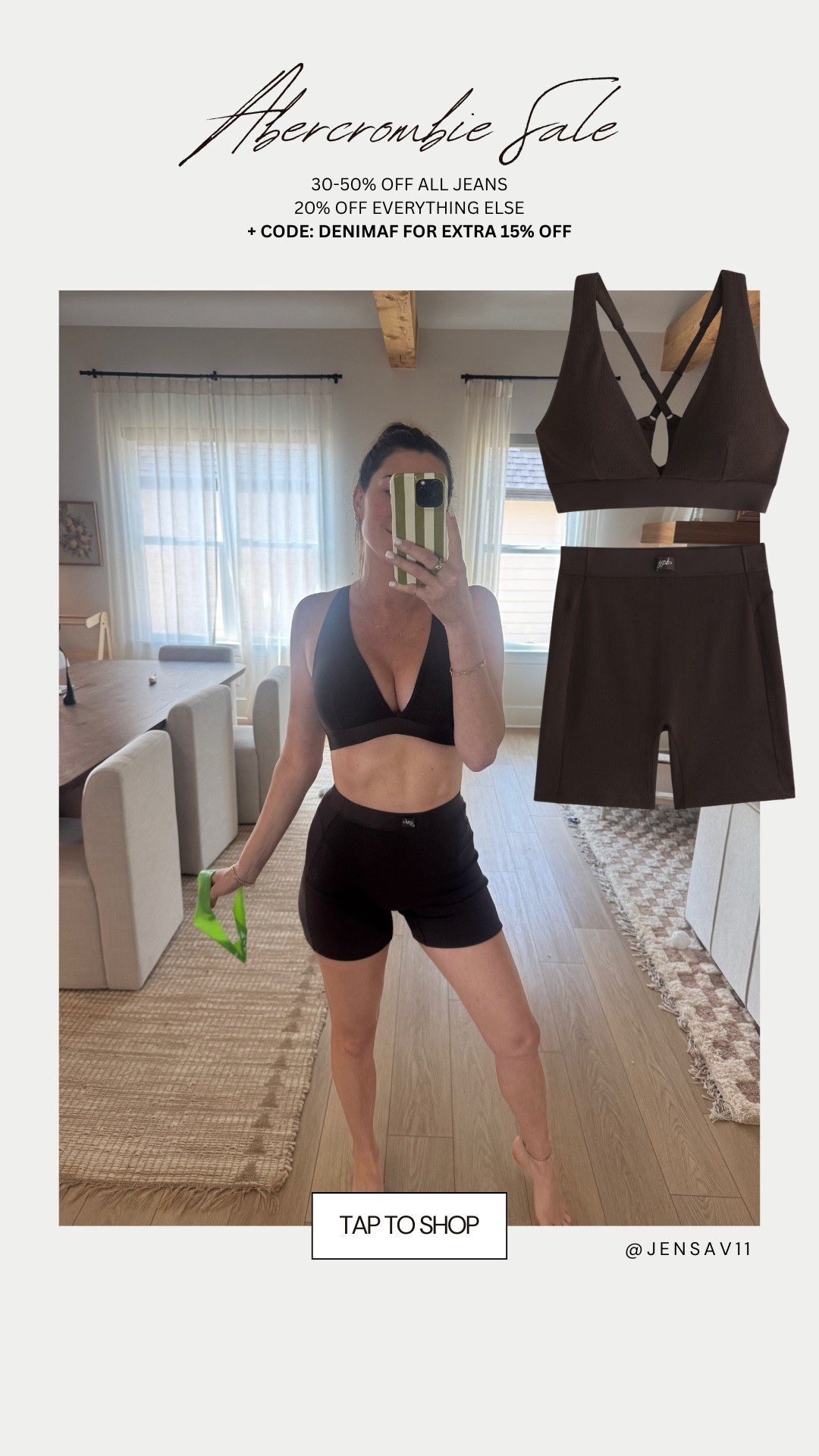 this Abercrombie lounge set!!!! PLEASANTLY surprised by the fit. I was fully expecting to return not going to lie but it’s a winner. 🤩🤎 grab your size while the sale is going on!! DENIMAF for stackable 15% off 

#LTKSaleAlert #LTKActive #LTKFindsUnder50