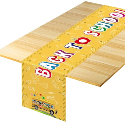 Back to School Table Runner, Ruler Table Runner Back to School Decorations for The Home, Back to School Table Cloth for Classroom Party Decor Size 13’’X72’’ (Ruler Shape) | Amazon (US)