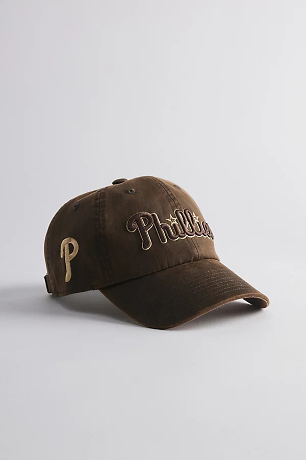 Mitchell & Ness MLB Philadelphia Phillies Faux Leather Dad Hat | Urban Outfitters (US and RoW)