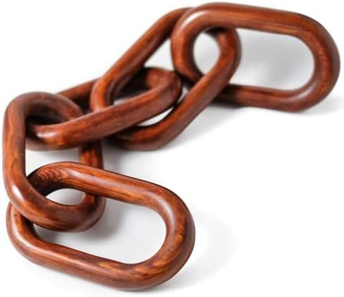 Wood Chain Link Decor – Handmade Wooden Decorative Chain – Modern Dark Glossy Brown Link Chai... | Amazon (US)