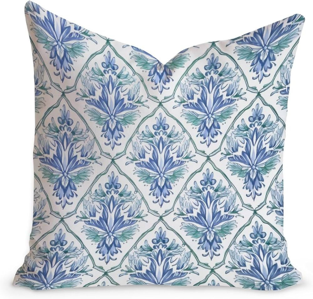 Decorative Throw Pillow Cushion Indigo Water Lily Pillow Covers Botanical Floral Nymphaea Lotus P... | Amazon (US)