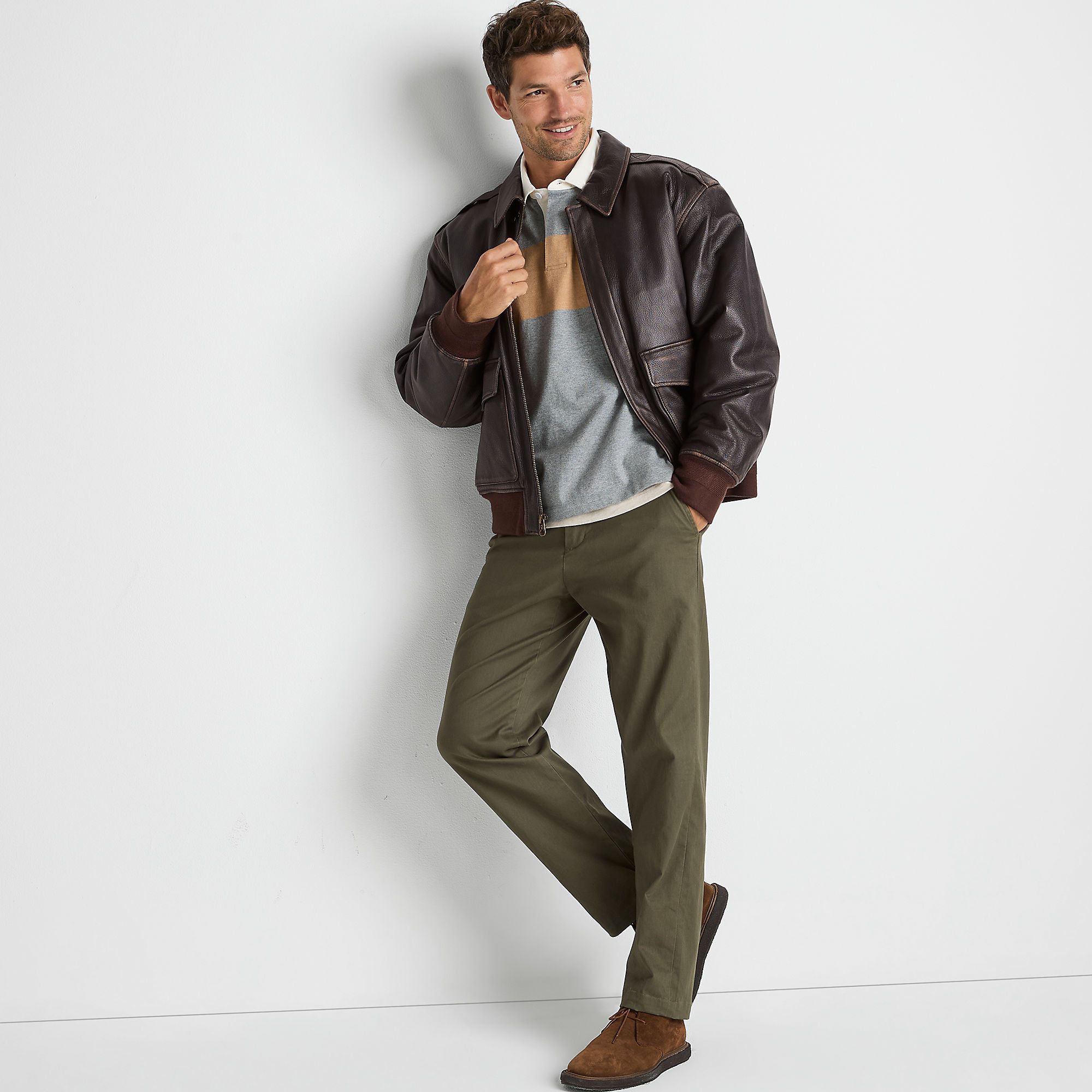 Willis and Geiger Leather Bomber Jacket | Lands' End (US)