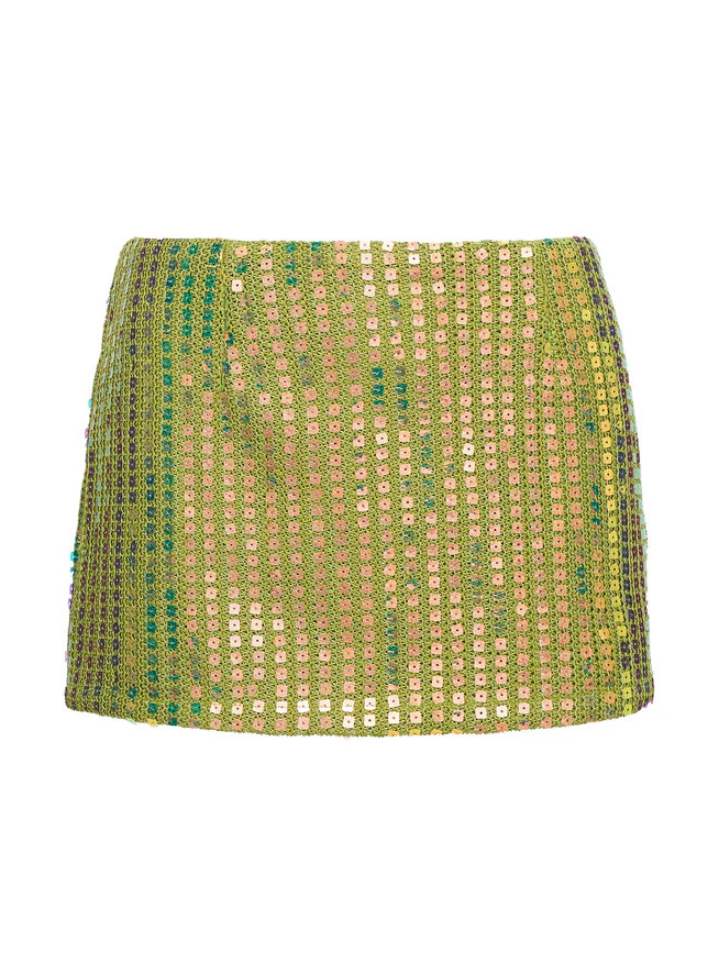 Zelaia Shimmer Mini Skirt Green | Princess Polly US