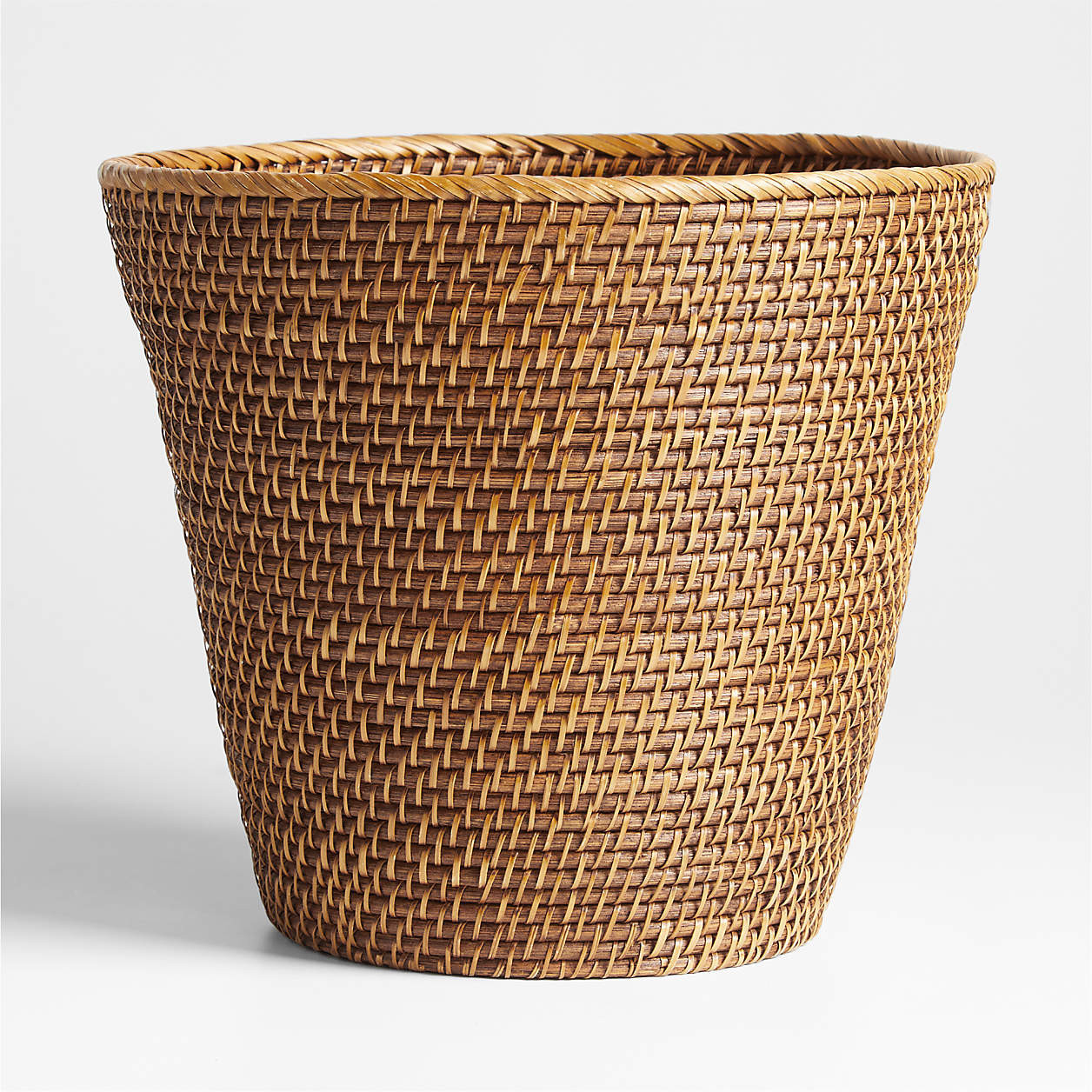 Sedona Honey Rattan Waste Basket + Reviews | Crate & Barrel | Crate & Barrel