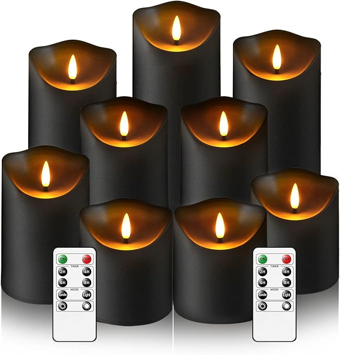 Flameless Candles with Remote Timer, Battery Operated Realistic Flickering LED Candles, 9 Packs F... | Amazon (US)