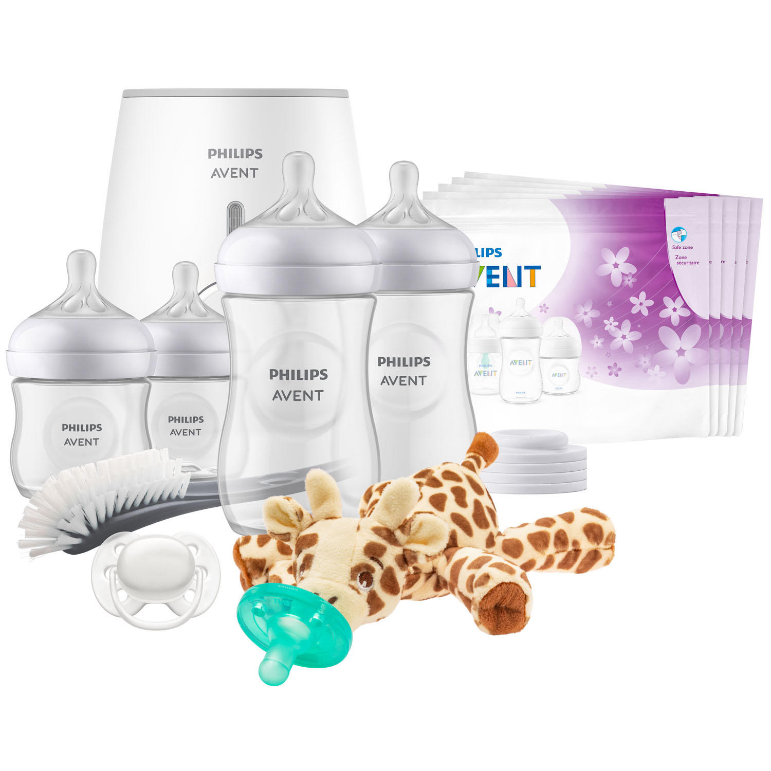 Philips Avent Natural All-In-One Baby Bottle Gift Set with Snuggle Giraffe | Sam's Club