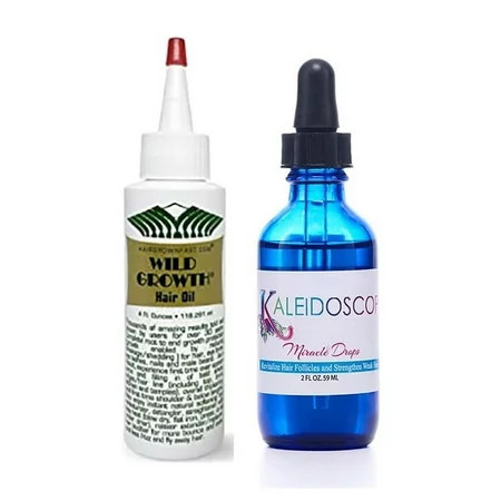 (DUO) Wild Growth Hair Oil 4 oz + Kaleidoscope Miracle Drop Hair Growth Oil 2 oz MANGO SIX B&M | Walmart (US)