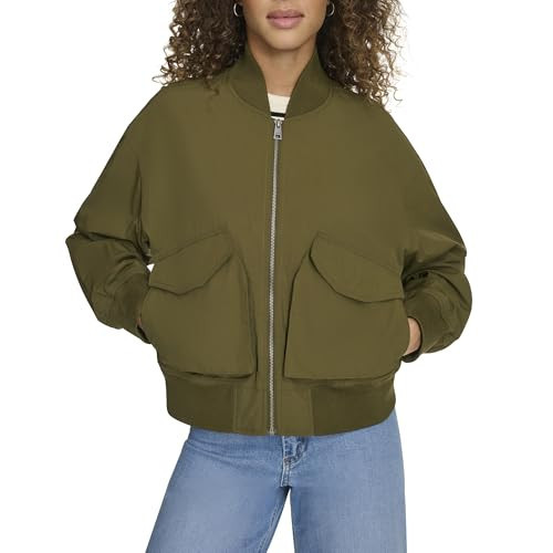 Levi's Women's Lightweight Shorty Bomber, Army Green, Large | Amazon (US)