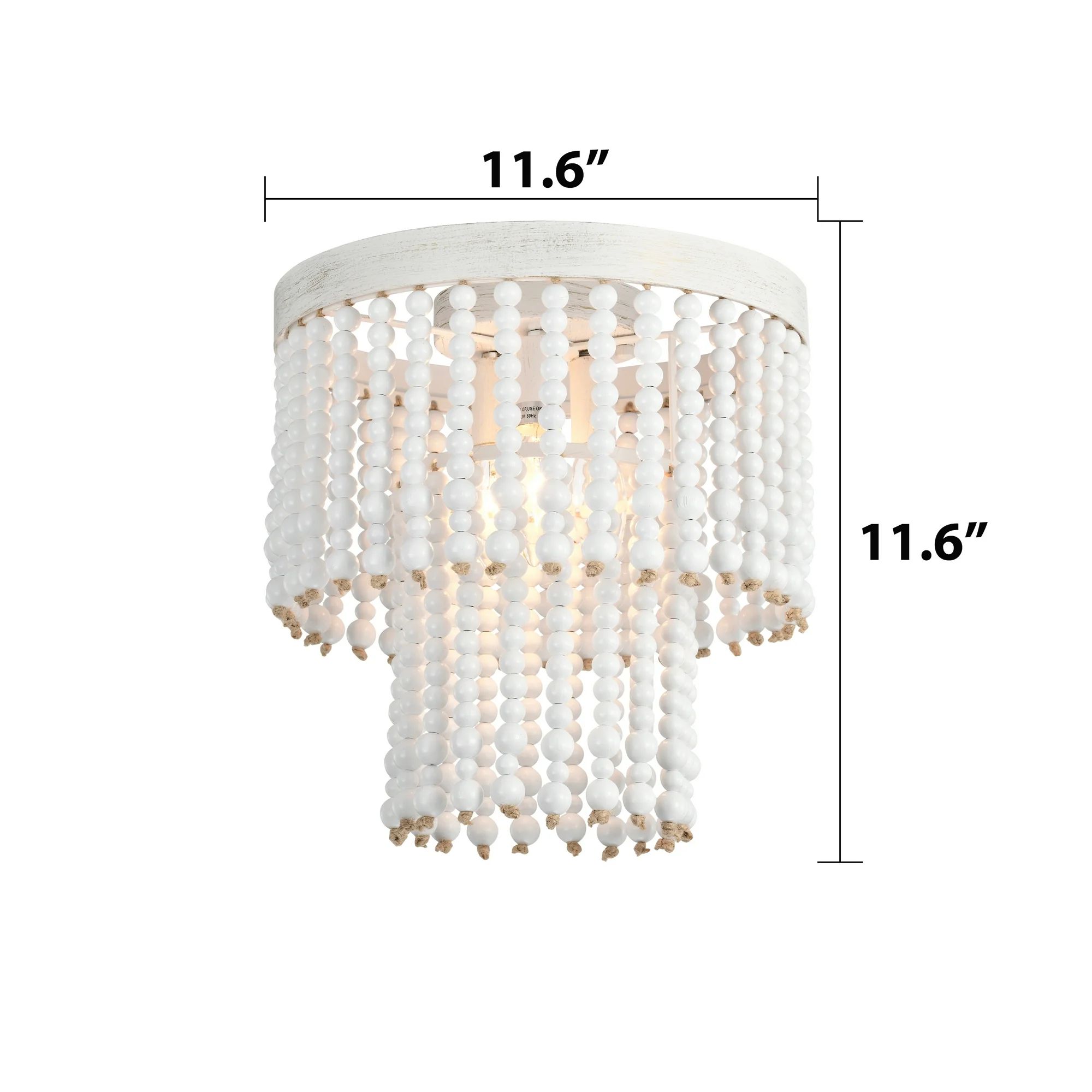 Beaded Flush Mount Ceiling Light Fixture 3-Light Boho Light Fixtures Ceiling 2-Tier Antique Rusti... | Walmart (US)