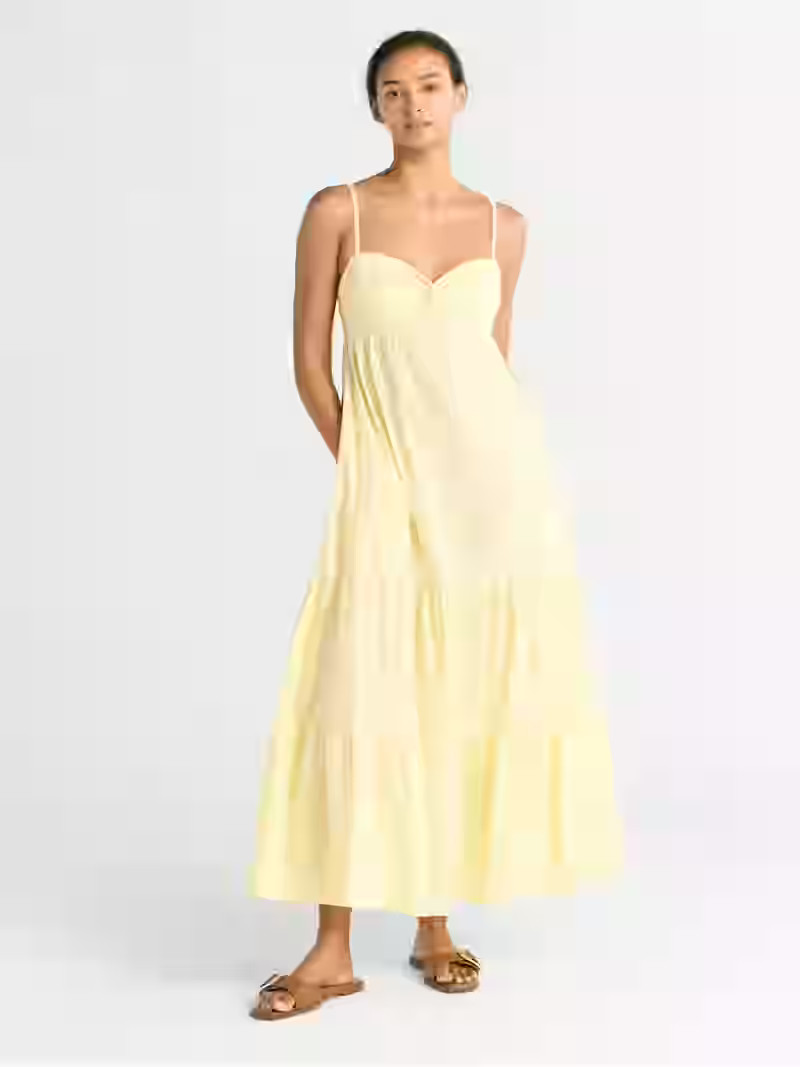 Free Assembly Women's Twist Front Cotton Maxi Dress, Sizes XS-XXXL | Walmart (US)