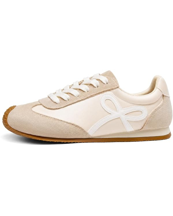 Coutgo Womens Slip On Fashion Sneakers Lace Up Sneaker Walking Shoes | Comfortable, Breathable, L... | Amazon (US)