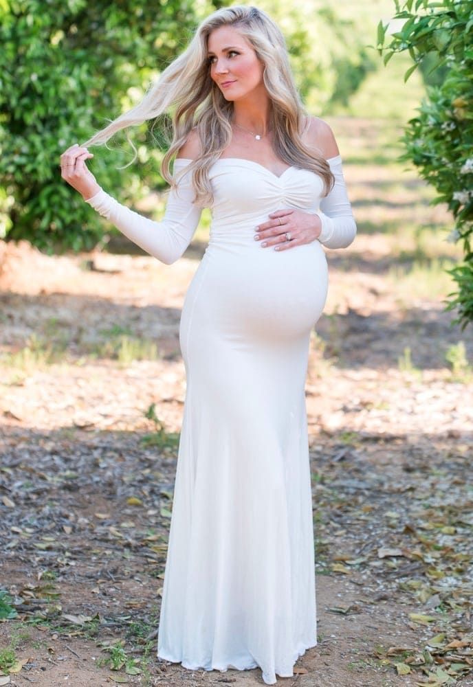 Long Sleeve Baby Shower Gown - Sexy Mama Maternity | Sexy Mama Maternity