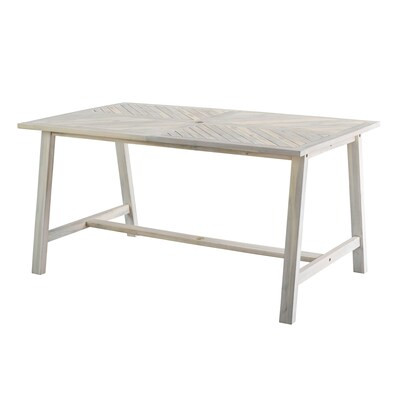 Walker Edison Rectangle Outdoor Dining Table 35-in W x 60-in L Umbrella Hole | Lowe's