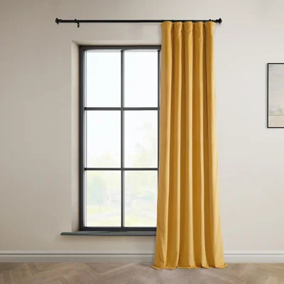 Matra Plush Velvet Curtains for Bedroom - Room Darkening Curtains for Living Room Window Single Panel | Wayfair North America