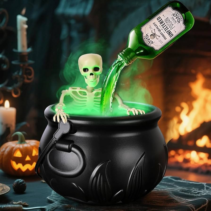 Witches Cauldron with Magic Floating Potion Bottles for Halloween Tree Decor Door Decor (With Flo... | Amazon (US)