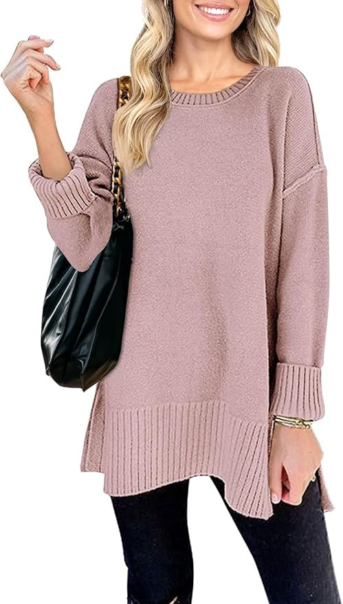 MEROKEETY Women's 2025 Fall Winter Oversized Pullover Sweater Casual Loose Crew Neck Long Sleeve ... | Amazon (US)