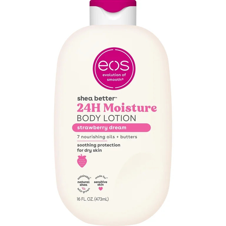 eos Shea Better Body Lotion for Dry Skin, Strawberry Dream, 16 fl oz | Walmart (US)