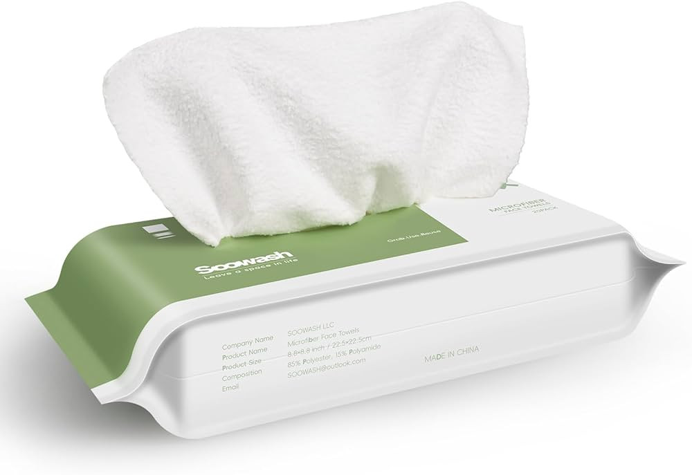 Microfiber Silver Ion Face Towel Texture of the Towels XL disposable or reusable Towels Ultra Sof... | Amazon (US)