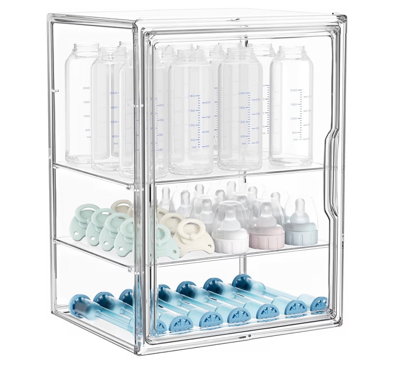 HBlife Baby Bottle Storage Organizer for Countertop Cabinet, 3 Tiers Adjustable Clear Acrylic Bottles Storage Station Case Box Container with 2 Removable Dividers and Magnetic Door, Large

#LTKBaby #LTKmomlife #LTKHome