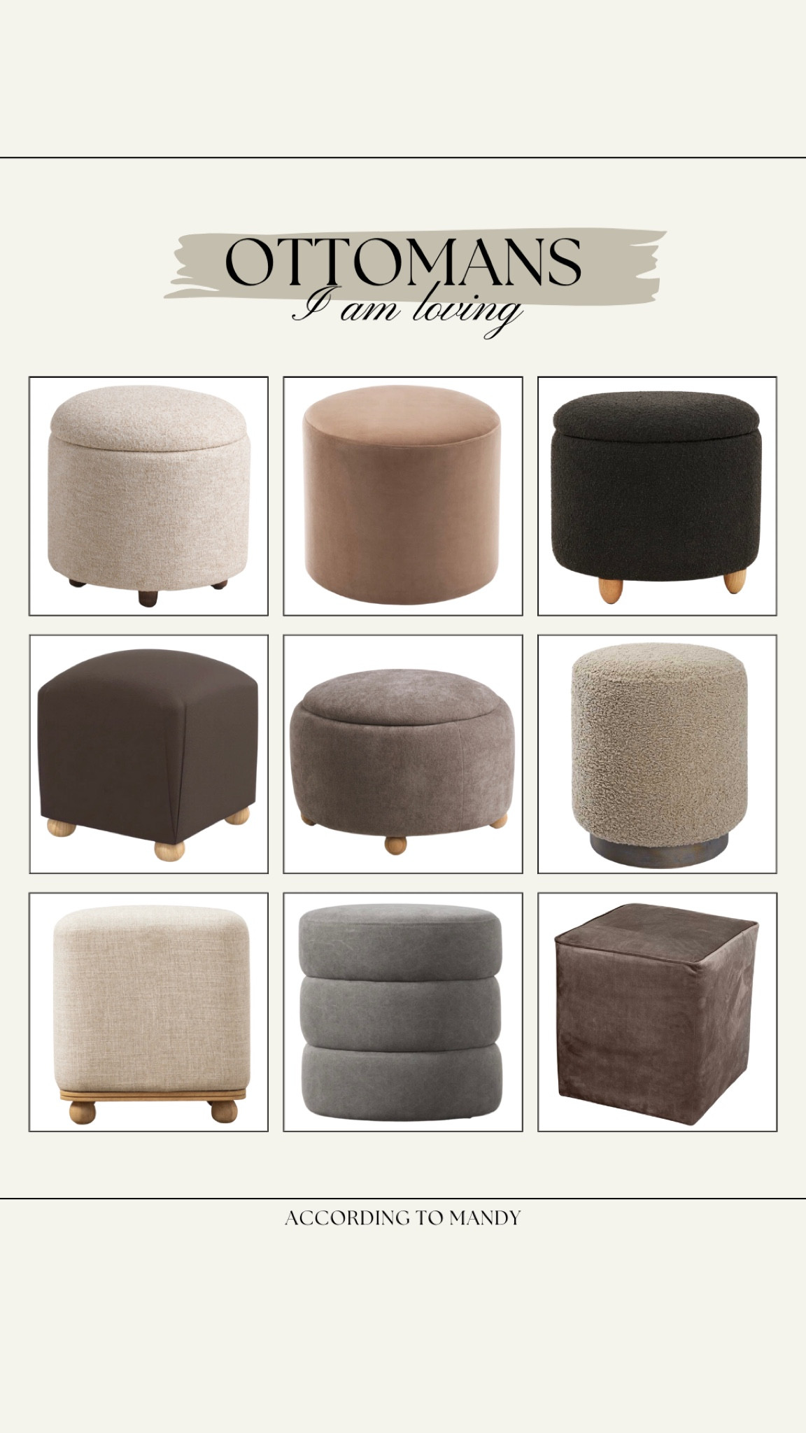 Ottomans I am loving! 

ottomans, neutral home decor, wayfair, neutral home, round ottoman, square ottoman, brown velvet ottoman, brown ottoman, grey ottoman, linen ottoman, velvet ottoman 

#LTKhome