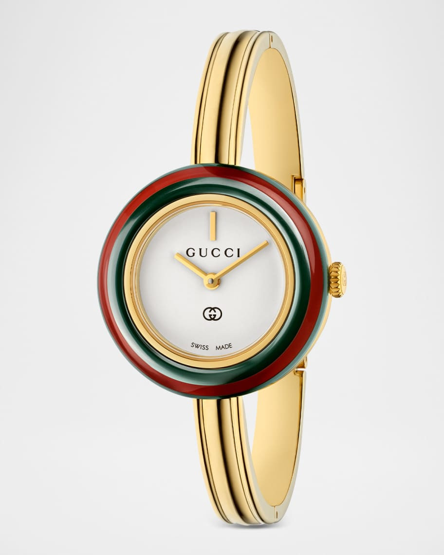 Gucci 28mm Gucci Play Watch with Intechangeable Bezels, 6.3"L | Neiman Marcus
