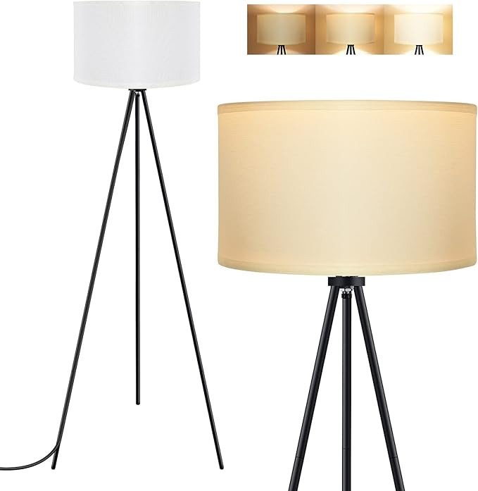 BoostArea Floor Lamp for Living Room, Tripod Floor Lamp, 15W LED Bulb, 3 Levels Dimmable Brightne... | Amazon (US)