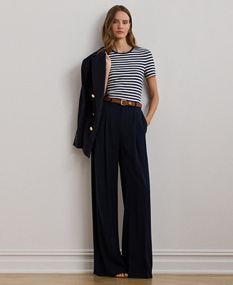 Women's Double-Faced Georgette Wide-Leg Pants | Macy's