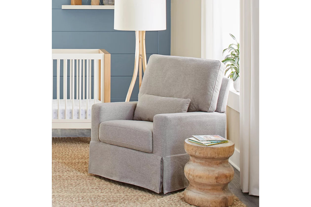 Namesake Crawford Pillowback Comfort Swivel Glider in Eco-Performance Fabric- Water Repellent and... | Ashley Homestore