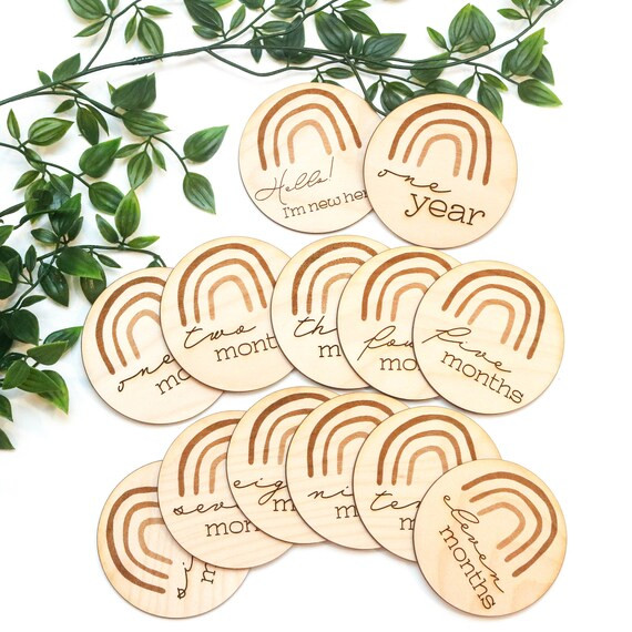 Month Milestone Signs, Rainbow Baby, Monthly Markers for Baby | Etsy (US)