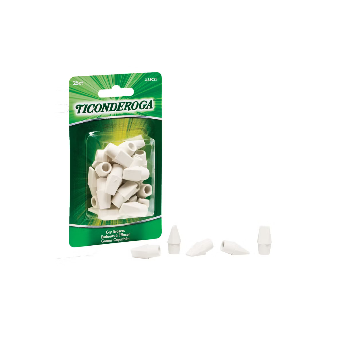 Ticonderoga Wedge Cap Erasers, White, 25 Count | Target