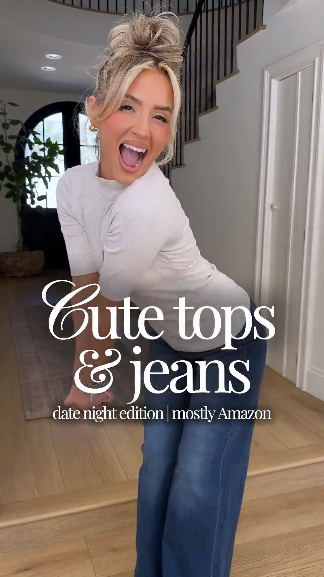 Cute tops & jeans | date night edition! Wearing XS (if available) if not, small 

✔️Look 1 with cape top | ribcage wide leg Levi’s in size 27

✔️Look 2, 4, 5, 6 is with Levi’s 318 size 26 (size down they have lots of stretch)

✔️Look 3 Levi’s 501 from Macys in size 26 (little stretch)