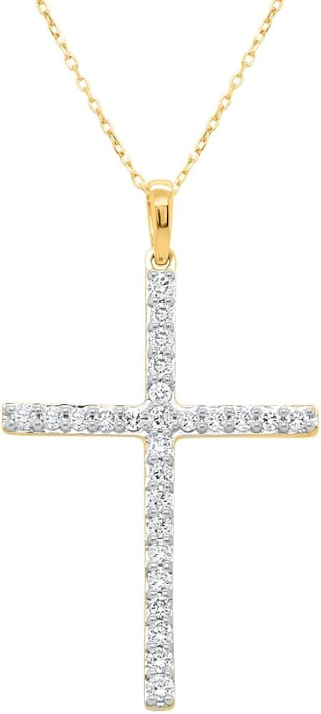 0.25 to 1 Carat Lab Grown Diamond Cross Necklace | Amazon (US)