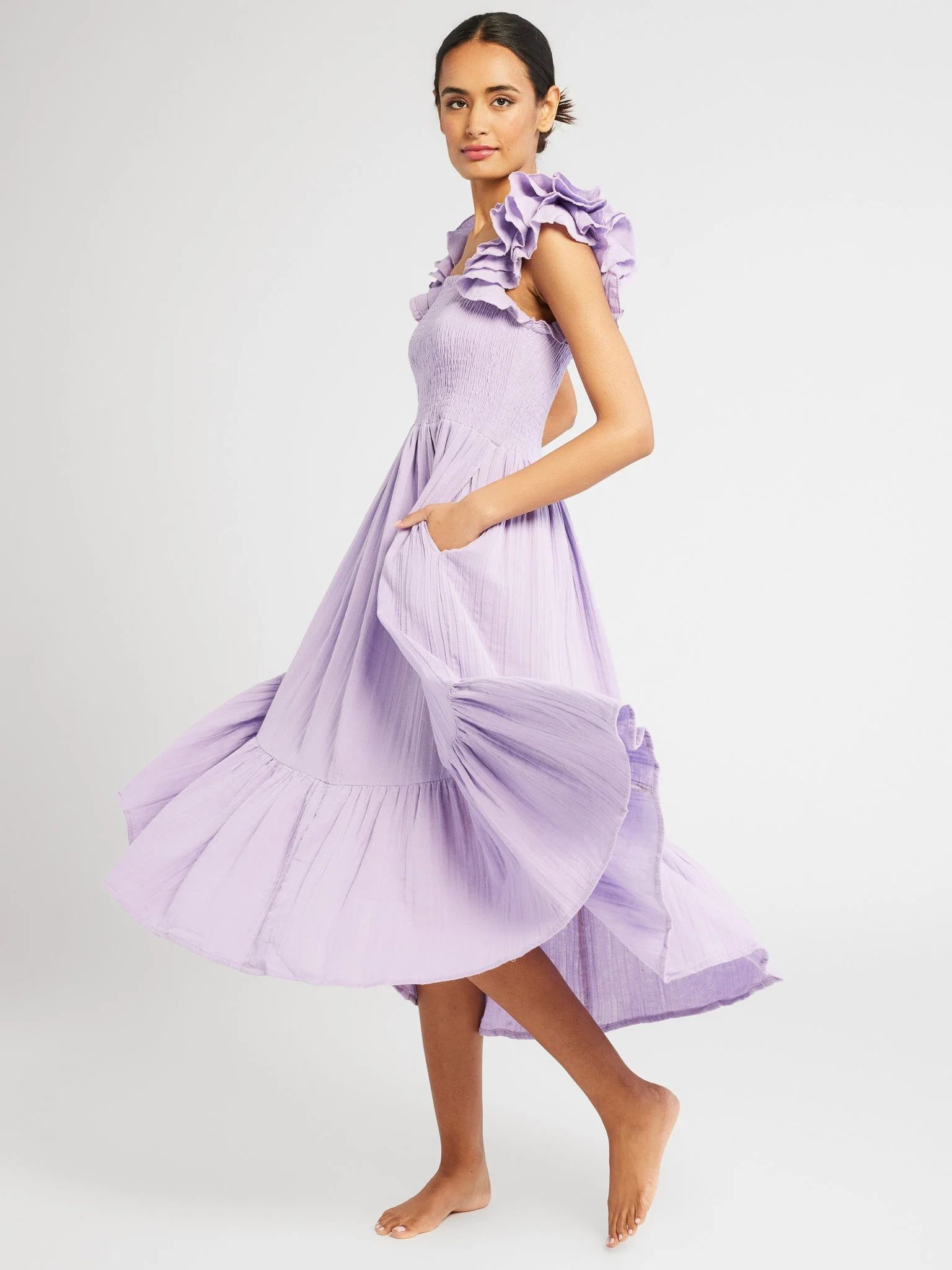 Shop Mille - Olympia Dress in Taffy Double Gauze | Mille