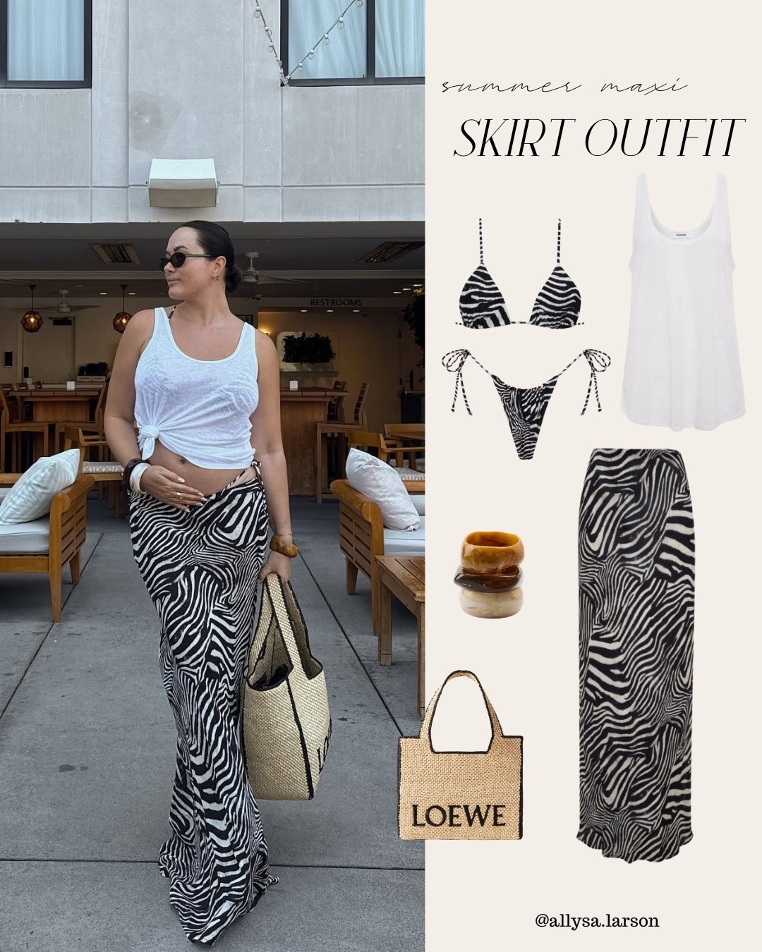 Chic summer maxi skirt outfit styled with a white tank, bangles, and my favorite beach bag - perfect for a pool day!

#LTKSeasonal #LTKSwim #LTKStyleTip