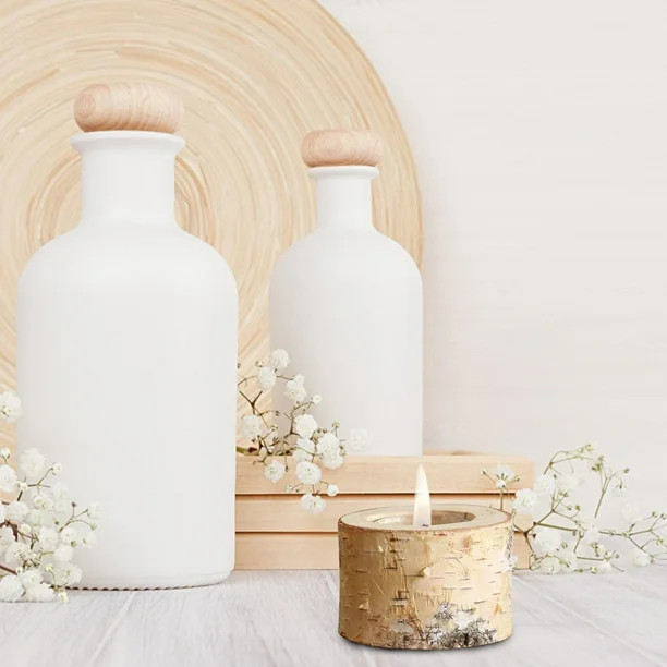 Autcarible Birch Wood Trunk Candle Holder Tealight Holder Desk Decoration - Walmart.com | Walmart (US)