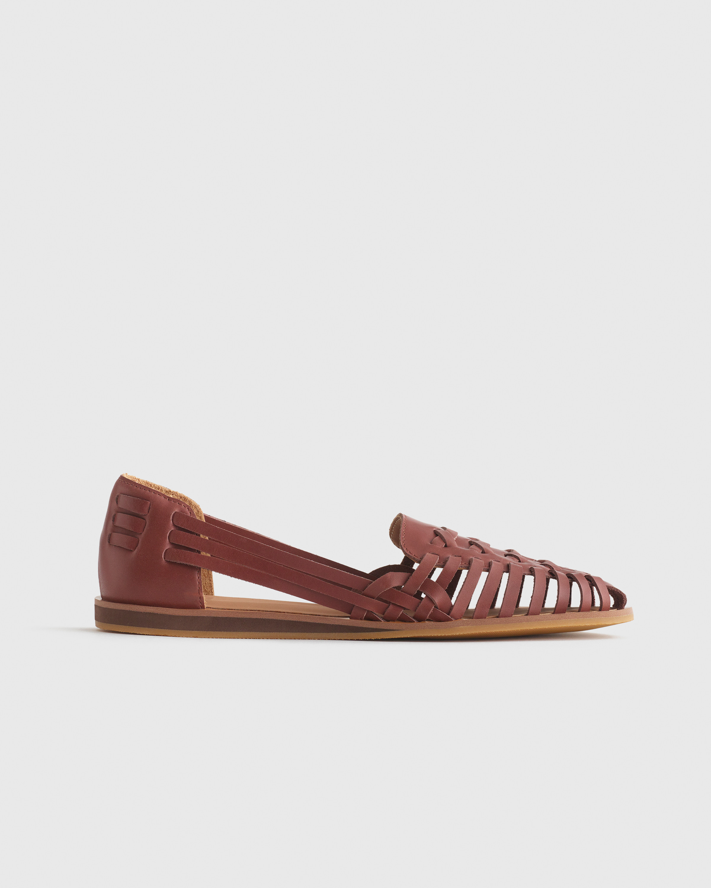 Quince | Women's Huarache Flat in Brandy, Size 9.5, Leather | Quince