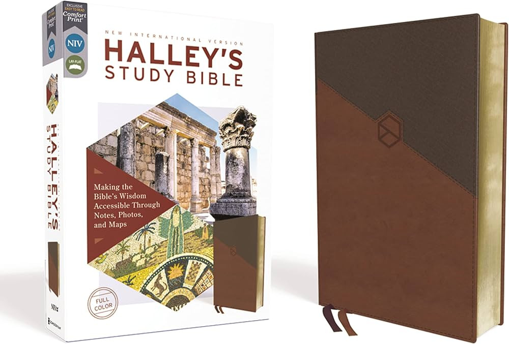 NIV, Halley's Study Bible (A Trusted Guide Through Scripture), Leathersoft, Brown, Red Letter, Co... | Amazon (US)