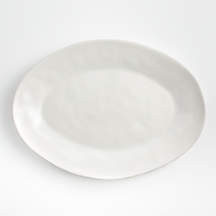 Marin White Large Stoneware Oval Serving Platter + Reviews | Crate & Barrel | Crate & Barrel