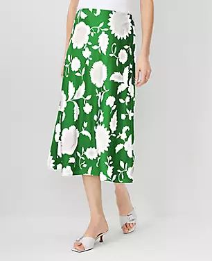 Floral Bias Midi Slip Skirt | Ann Taylor (US)