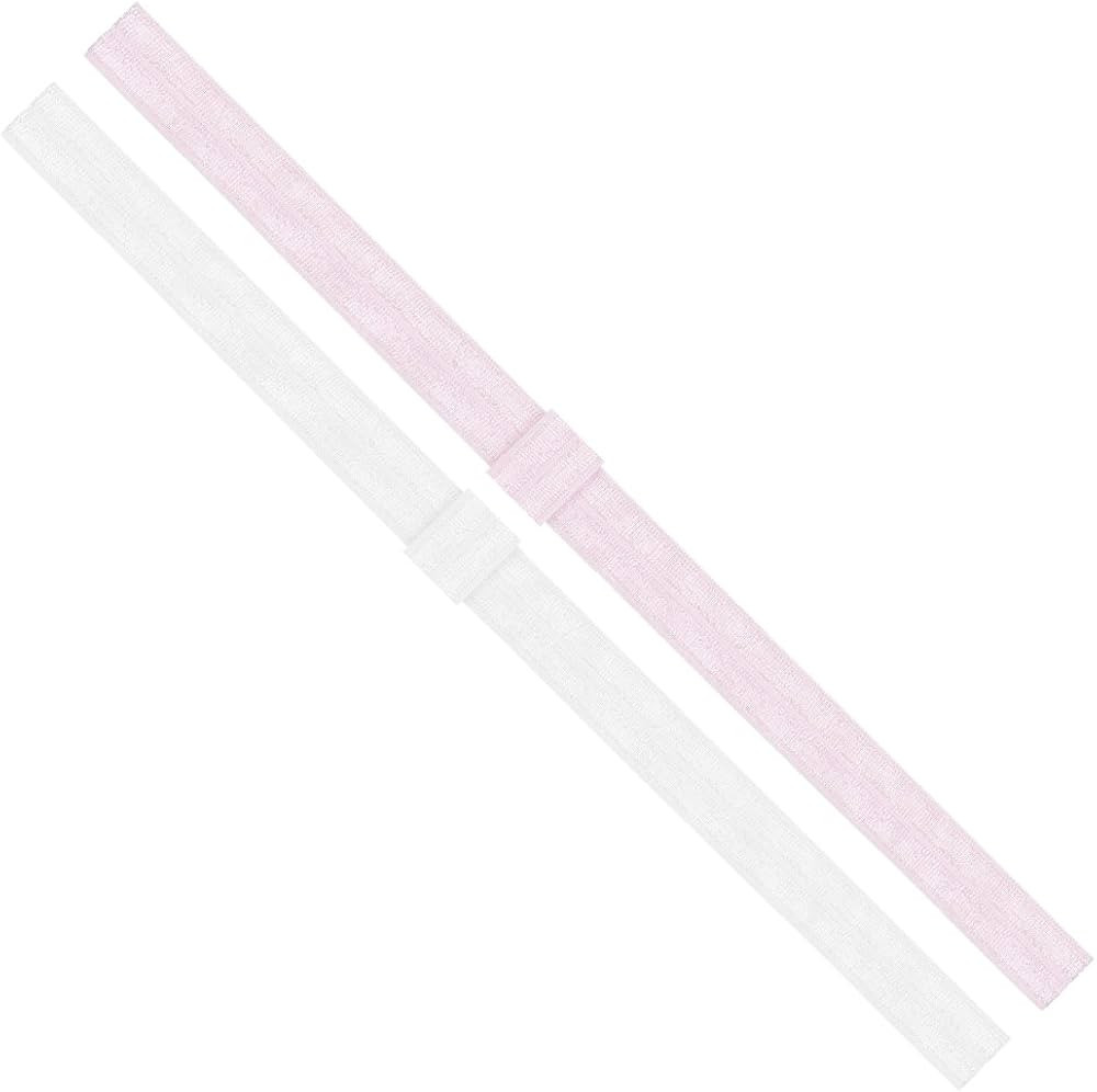 Wee Ones Baby Girls' Two Add-A-Bow Baby Elastic Head Bands - White and Light Pink (6-24 months) | Amazon (US)