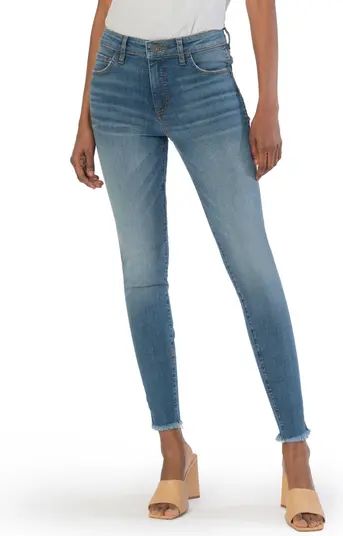 KUT from the Kloth Donna Fab Ab High Waist Frayed Ankle Skinny Jeans | Nordstrom | Nordstrom