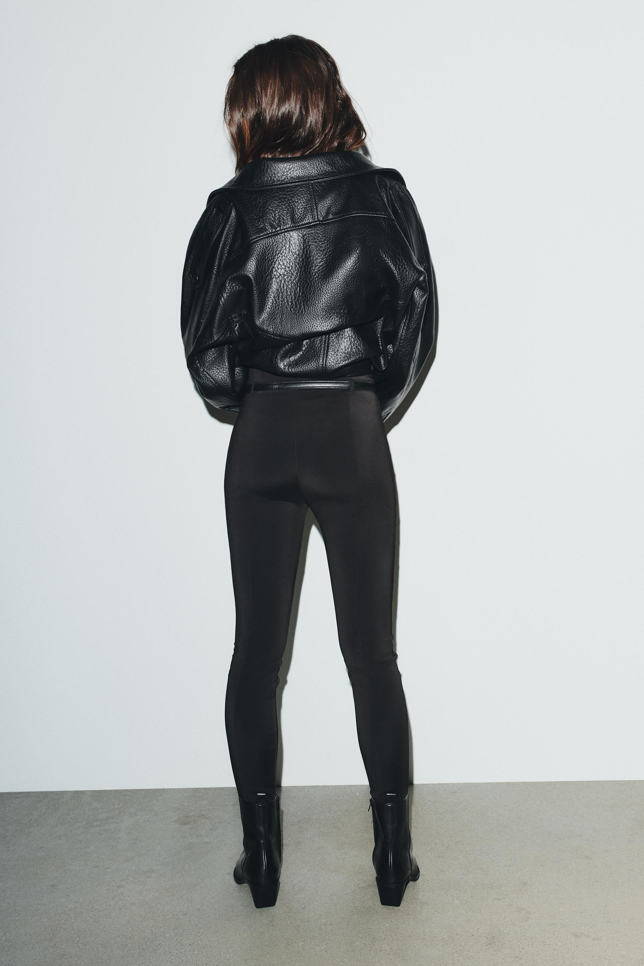 HIGH-WAIST LEGGING TROUSERS WITH BELT | Zara US