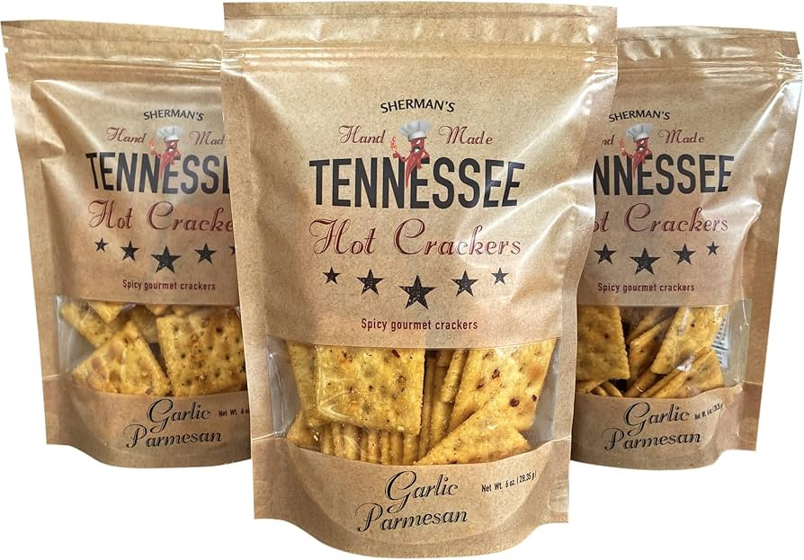 Sherman's Tennessee Hot Crackers, Garlic Parmesan Flavor. 3 pack. (6oz each), Spicy Snack Cracker... | Amazon (US)