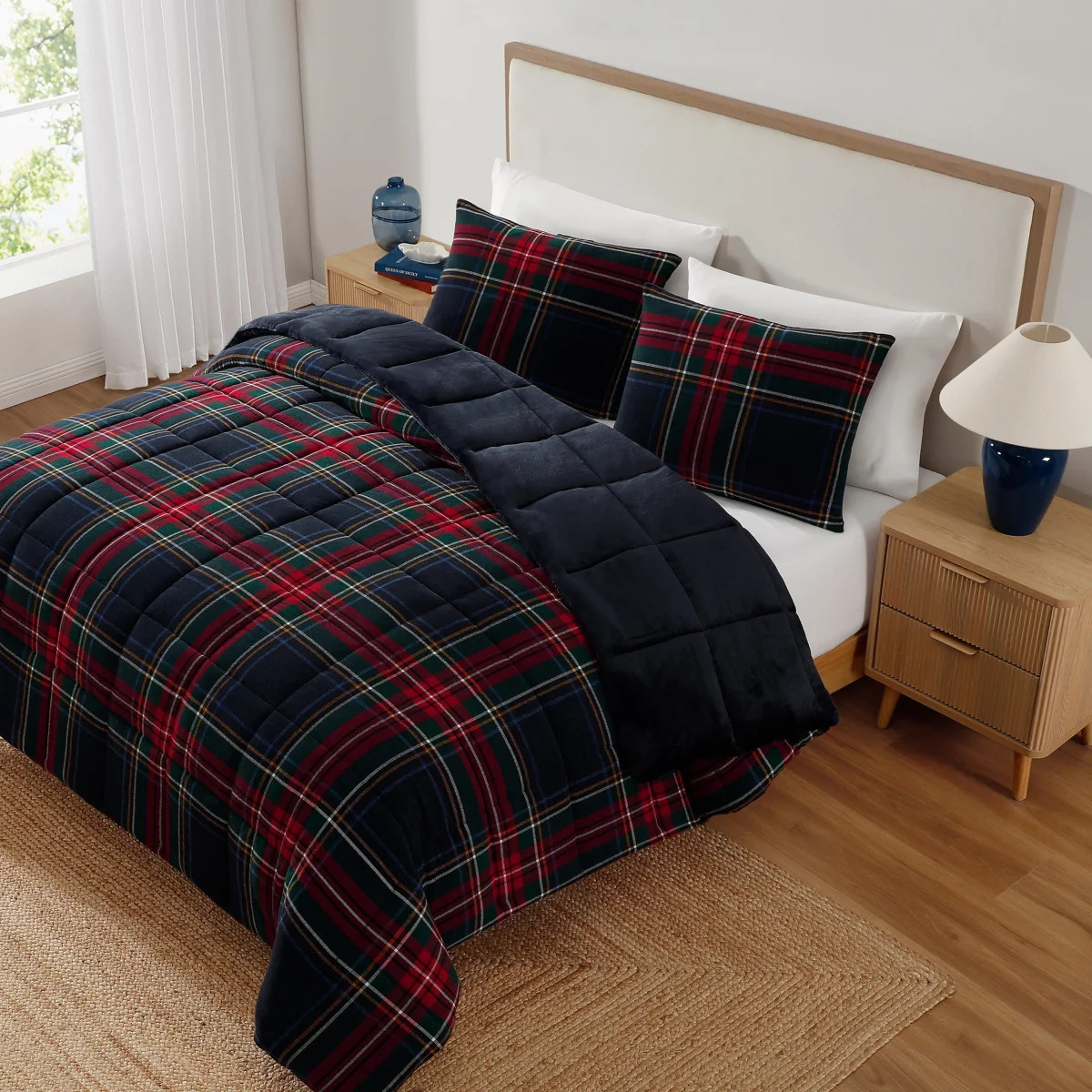 Tommy Hilfiger Devon Tartan Reversible Blue Comforter Set | Wayfair North America