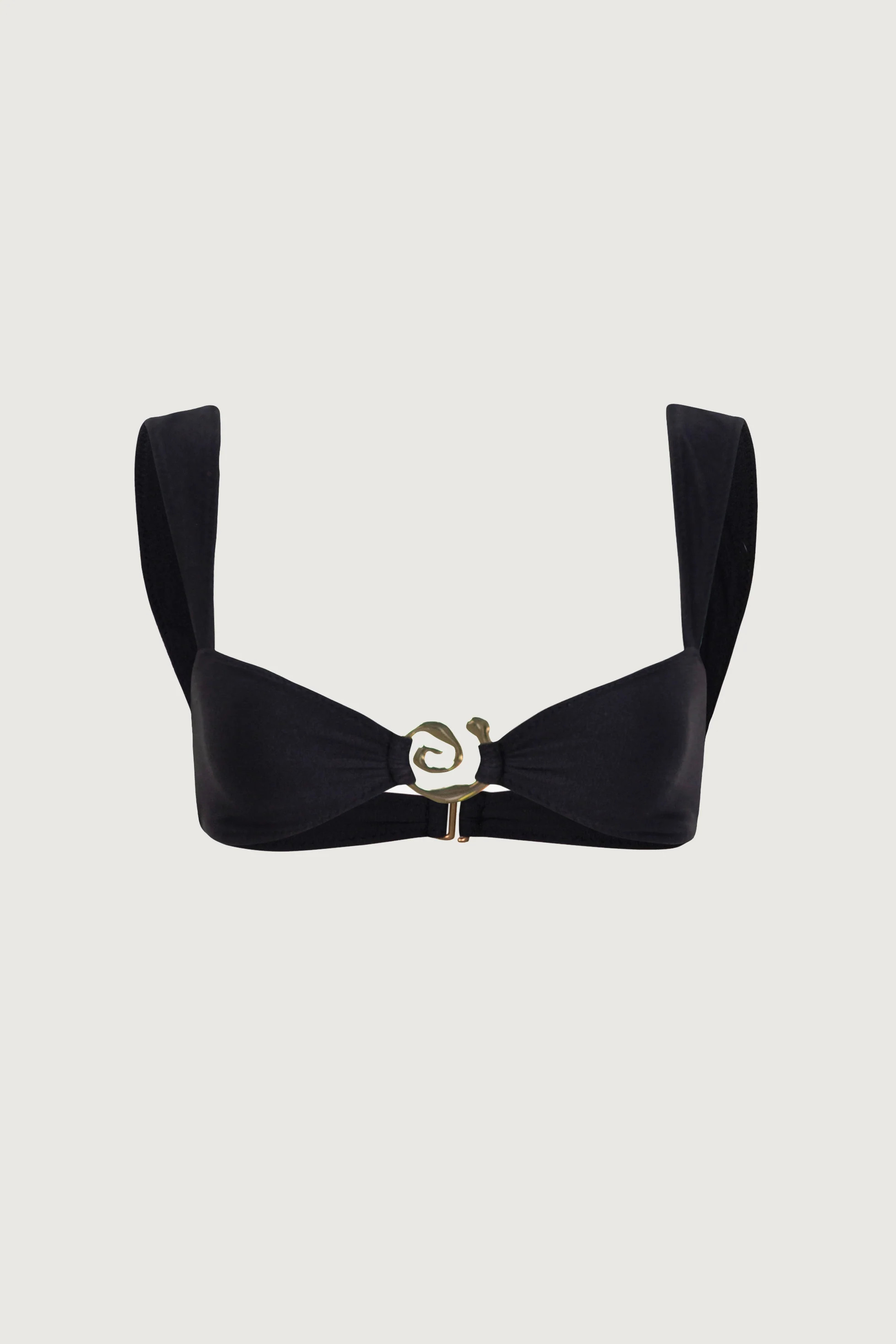 Spiral Bandeau Top (Faux Suede Black) | SAME